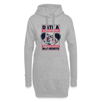 Rendez-vous avec un skateur que nous brisons des planches, pas des cœurs - Sweat-shirt à capuche long Femme - gris chiné - Devant