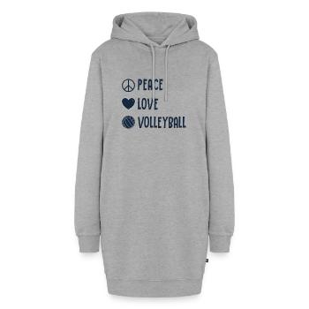 Peace Love Volleyball Volleyballspieler Volleyball - Hoodie-Kleid - Grau meliert - Vorne