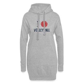 J’adore le volley-ball, le volley-ball, le joueur de volley-ball - Sweat-shirt à capuche long Femme - gris chiné - Devant