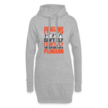 Les pingouins ne peuvent pas voler Oiseau de mer Manchot royal Pingouin - Sweat-shirt à capuche long Femme - gris chiné - Devant