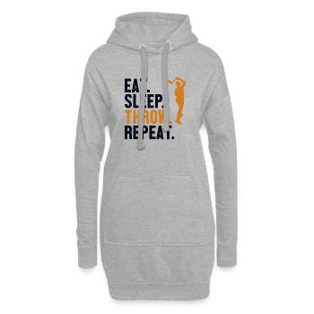 Manger Dormir Lancer Répéter Concours de lancer de hache - Sweat-shirt à capuche long Femme - gris chiné - Devant