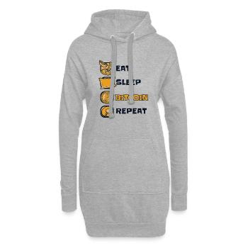 Eat Sleep Bitcoin Repeat Crypto-monnaie Blockchain - Sweat-shirt à capuche long Femme - gris chiné - Devant