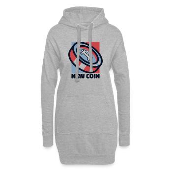 New Coin Kryptowährung Blockchain Crypto Bitcoin - Hoodie-Kleid - Grau meliert - Vorne