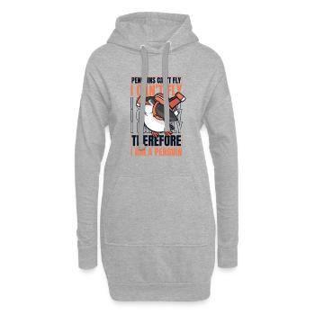 Les pingouins ne peuvent pas voler Je ne peux pas voler Manchot royal - Sweat-shirt à capuche long Femme - gris chiné - Devant