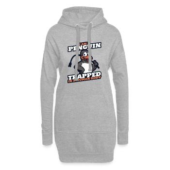 I Am A Penguin Trapped In A Human Body - Hoodie-Kleid - Grau meliert - Vorne