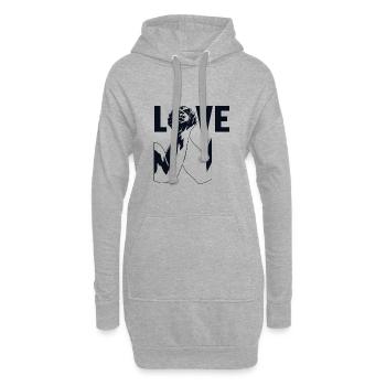 Techniques d’amour Exercice Main Lutte Bras - Sweat-shirt à capuche long Femme - gris chiné - Devant