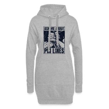 Posez-moi des questions sur l’exercice de lutte à mains nues des lignes d’épingles - Sweat-shirt à capuche long Femme - gris chiné - Devant