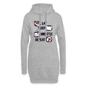Manger Dormir Lutter Répéter Techniques Exercice Bras - Sweat-shirt à capuche long Femme - gris chiné - Devant