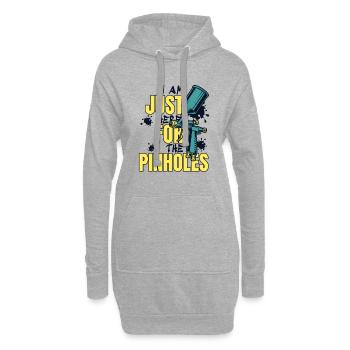 Juste ici pour les trous d'épingle, spray pour voiture automobile - Sweat-shirt à capuche long Femme - gris chiné - Devant