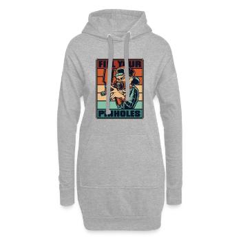 Rétro Remplir vos trous d’épingle Voiture Spray Automobile Voiture - Sweat-shirt à capuche long Femme - gris chiné - Devant