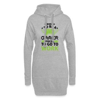 Born to be gamer forced to work Lustig Gaming - Hoodie-Kleid - Grau meliert - Vorne