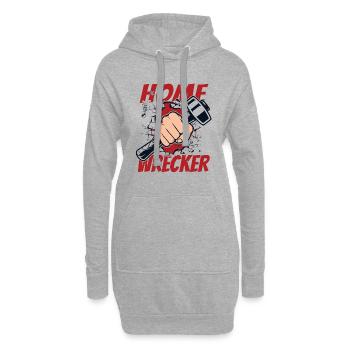 Hauszerstörer Heimwerkerhaus Abrisshaus - Hoodie-Kleid - Grau meliert - Vorne