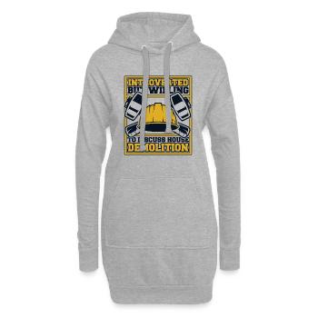 Introvertiert, aber bereit, über das Haus zu diskutieren - Hoodie-Kleid - Grau meliert - Vorne