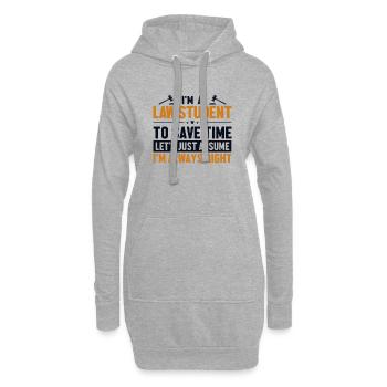 Étudiant en droit Supposons que j’aie raison Droit universitaire - Sweat-shirt à capuche long Femme - gris chiné - Devant