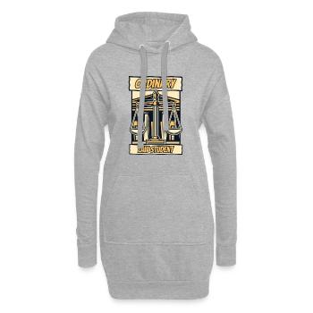 Étudiant ordinaire en droit Études juridiques universitaires Droit - Sweat-shirt à capuche long Femme - gris chiné - Devant