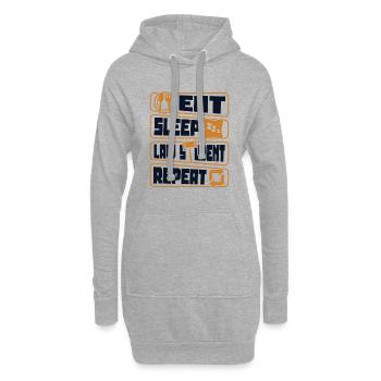 Manger dormir Étudiant en droit Redoubler Étudiants en faculté de droit - Sweat-shirt à capuche long Femme - gris chiné - Devant
