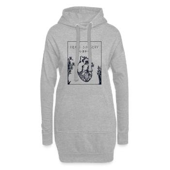 Herzchirurgie Chinesische Hanzi-Transplantation Offenes Herz - Hoodie-Kleid - Grau meliert - Vorne