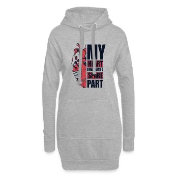 Mon cœur bat avec un cathéter de pièce de rechange ouvert - Sweat-shirt à capuche long Femme - gris chiné - Devant