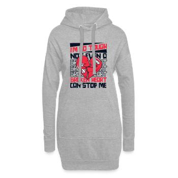 Nicht einmal ein gebrochenes Herz kann mich aufhalten Offenes Herz - Hoodie-Kleid - Grau meliert - Vorne