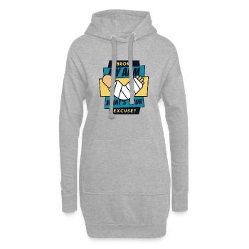 Je me suis cassé le bras, quelle est ton excuse, doigt cassé - Sweat-shirt à capuche long Femme - gris chiné - Devant