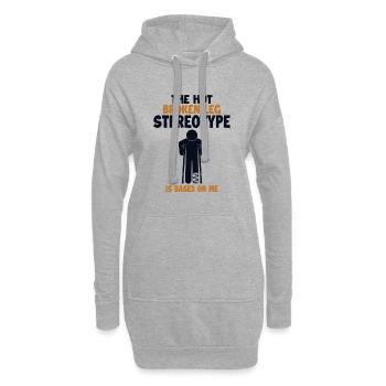 Le stéréotype de la jambe cassée est basé sur l’os du chirurgien - Sweat-shirt à capuche long Femme - gris chiné - Devant