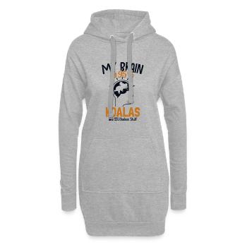 Mon cerveau est composé à 95% de Koalas Koalabear Eucalyptus Koala - Sweat-shirt à capuche long Femme - gris chiné - Devant