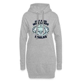Juste un enfant qui aime les koalas Koalabear Eucalyptus - Sweat-shirt à capuche long Femme - gris chiné - Devant