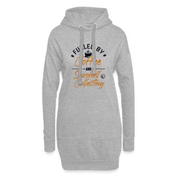 Alimenté par le café et les coquillages Collecte de coquillages - Sweat-shirt à capuche long Femme - gris chiné - Devant