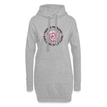 Mama ist mein Name, Shelling ist mein Spiel, Muschelmuschel - Hoodie-Kleid - Grau meliert - Vorne