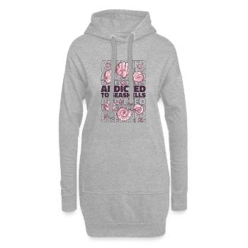 Accro aux coquillages Bivalvia Coquillage Coquillage - Sweat-shirt à capuche long Femme - gris chiné - Devant