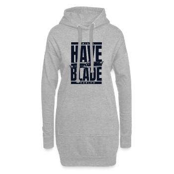 J’ai peut-être un problème de lame couteau de boucher couteau - Sweat-shirt à capuche long Femme - gris chiné - Devant