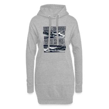 Un peu obsédé par les couteaux couteau de boucher couteau - Sweat-shirt à capuche long Femme - gris chiné - Devant