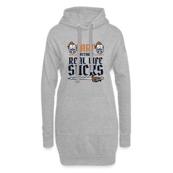 GN parce que la vraie vie craint les armes de GN - Sweat-shirt à capuche long Femme - gris chiné - Devant