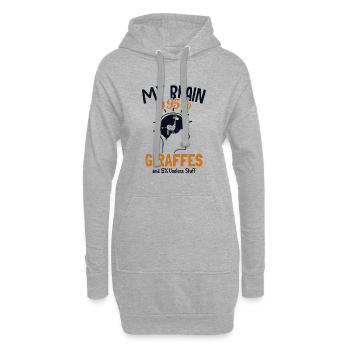 Mein Gehirn besteht zu 95% aus Giraffen, Nubiern, Afrikanern - Hoodie-Kleid - Grau meliert - Vorne