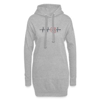 Motocross Heartbeat Racing Supermoto Moto - Sweat-shirt à capuche long Femme - gris chiné - Devant