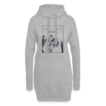 Motocross Chinois Hanzi Moto Racing Pilotes - Sweat-shirt à capuche long Femme - gris chiné - Devant