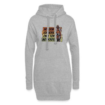 Pas de place pour le travail, uniquement pour les pilotes de motocross - Sweat-shirt à capuche long Femme - gris chiné - Devant