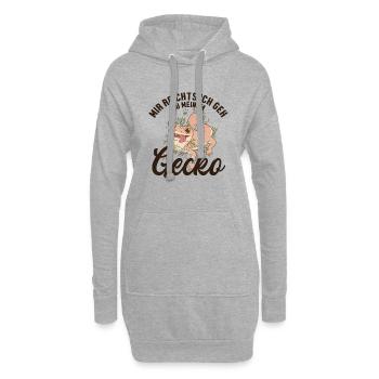 Mir reichts ich geh zu meinem Gecko Crested - Hoodie-Kleid - Grau meliert - Vorne