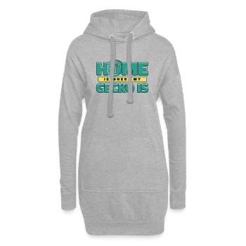 Zuhause ist, wo mein Gecko Schopfeidechsenleopard ist - Hoodie-Kleid - Grau meliert - Vorne