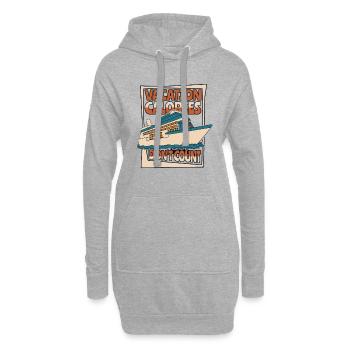 Les calories de vacances ne comptent pas Croisière en bateau de croisière - Sweat-shirt à capuche long Femme - gris chiné - Devant