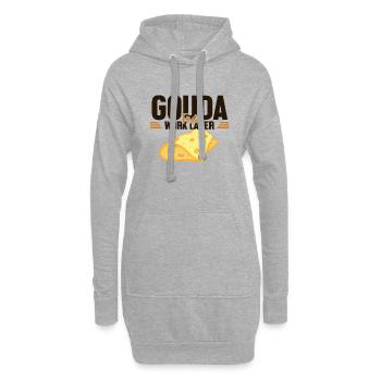 Gouda d’abord travail plus tard fromager Queso - Sweat-shirt à capuche long Femme - gris chiné - Devant