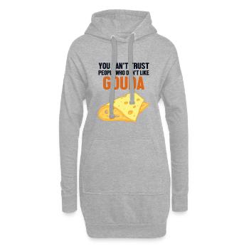 Ne faites pas confiance aux gens qui n’aiment pas Gouda Maker - Sweat-shirt à capuche long Femme - gris chiné - Devant