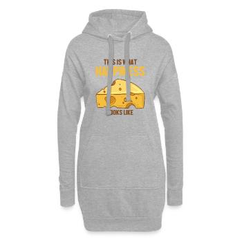 Voici à quoi ressemble le bonheur Maker Queso - Sweat-shirt à capuche long Femme - gris chiné - Devant