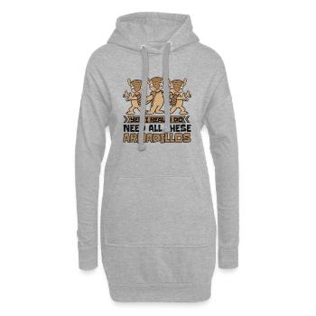 J’ai vraiment besoin de tous ces tatous fée rose - Sweat-shirt à capuche long Femme - gris chiné - Devant