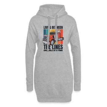 Leben zwischen den Zeilen Trucker Legends Lover - Hoodie-Kleid - Grau meliert - Vorne