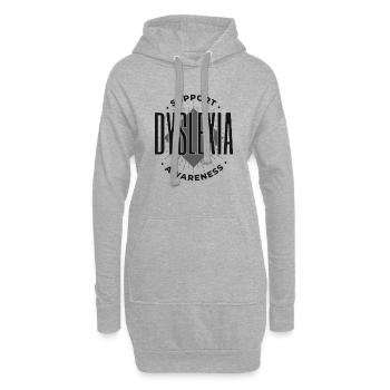 Unterstützung Legasthenie-Bewusstsein Legasthenie-Apraxie - Hoodie-Kleid - Grau meliert - Vorne
