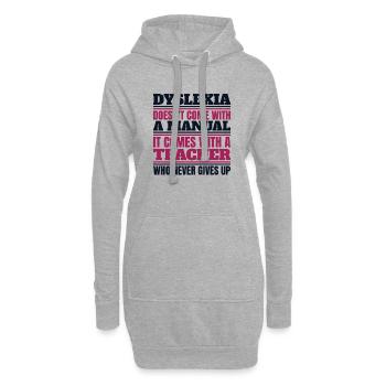 La dyslexie ne s’accompagne pas d’une apraxie manuelle - Sweat-shirt à capuche long Femme - gris chiné - Devant
