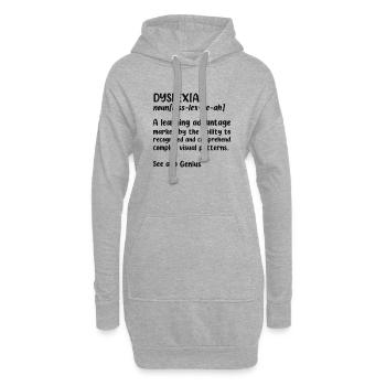 Dyslexie Définition du nom Dyslexie Apraxie - Sweat-shirt à capuche long Femme - gris chiné - Devant