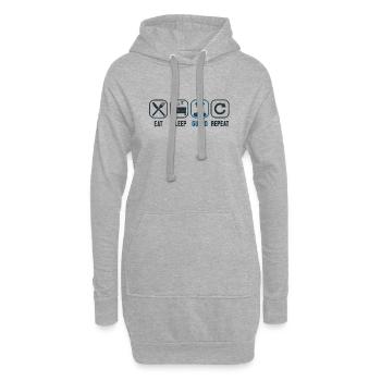 Manger Dormir Garde Policiers Répétitif Corrections - Sweat-shirt à capuche long Femme - gris chiné - Devant