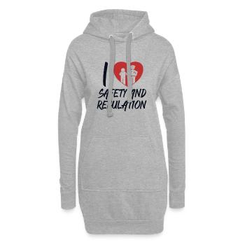 J’aime la sécurité et la réglementation de la garde de prison - Sweat-shirt à capuche long Femme - gris chiné - Devant